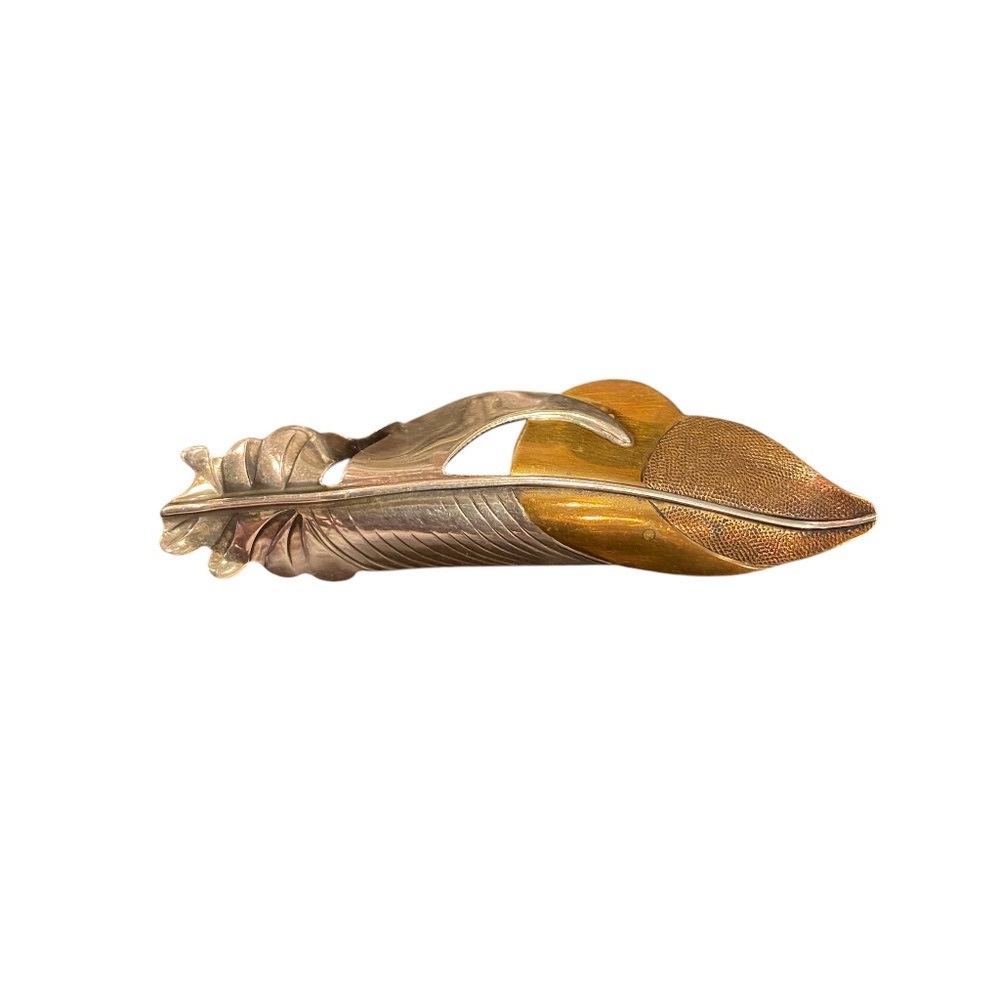 Vintage Artisan Sterling Silver Feather Pin Brooch Possibly By Grainger McKoy